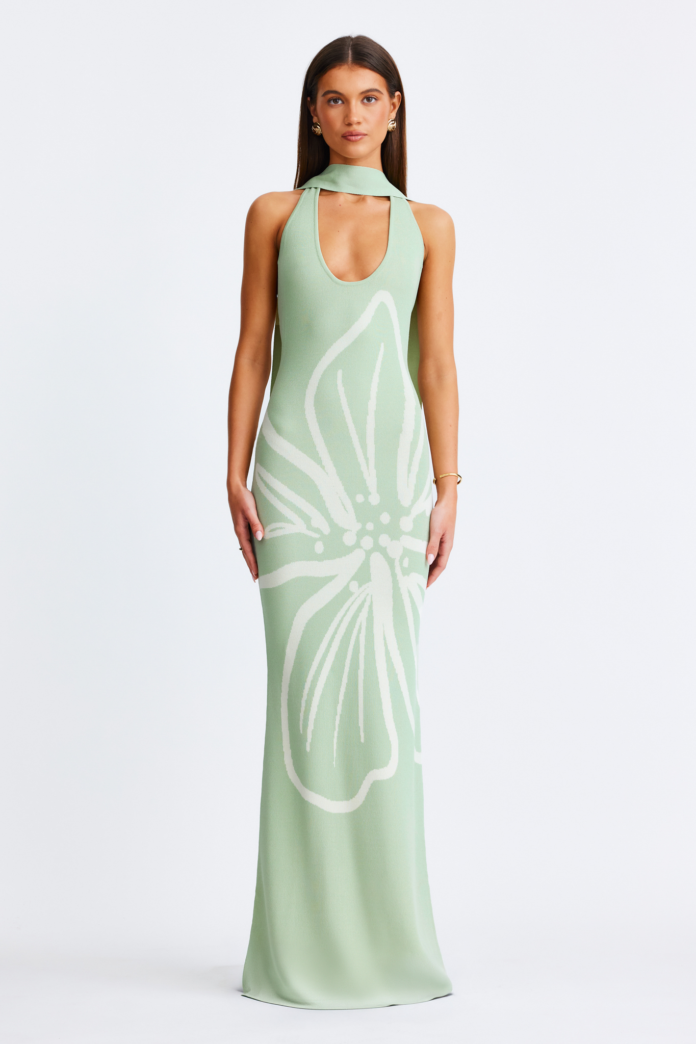 Jemima Halterneck Maxi Dress Sage – foto 1